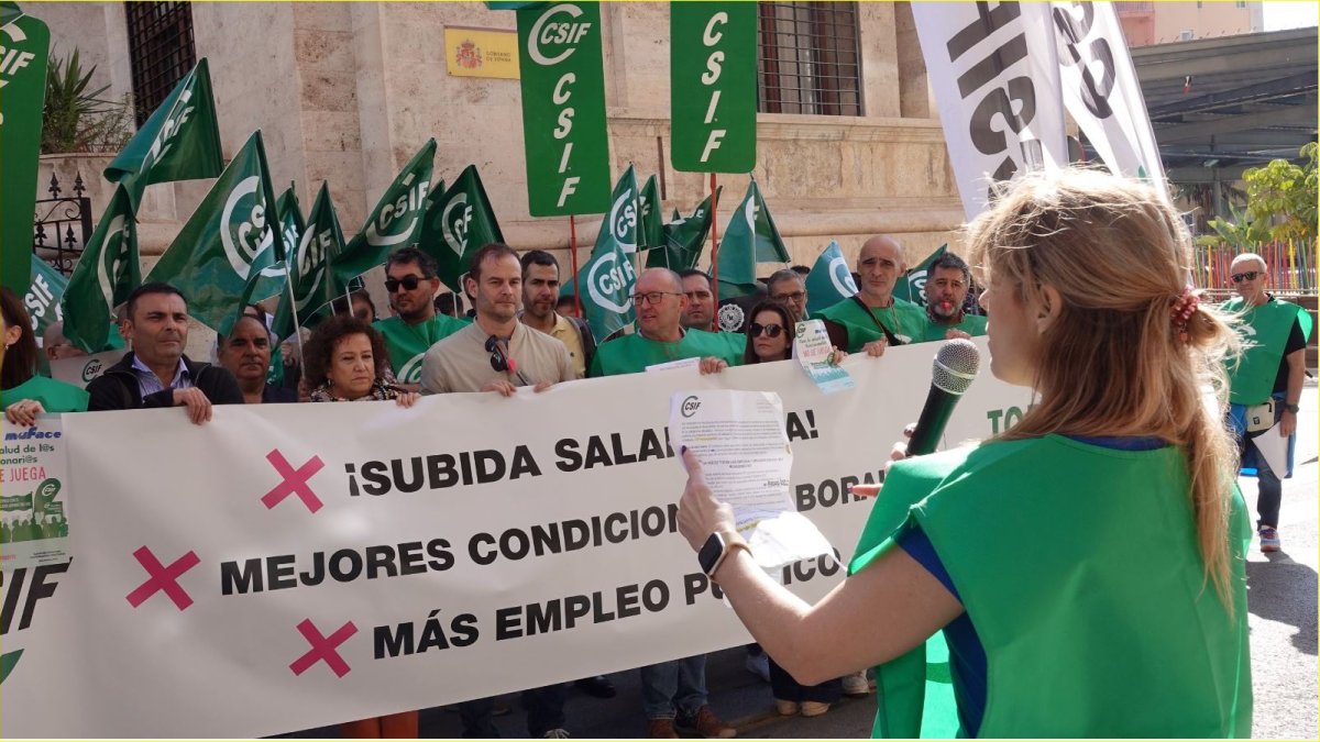 Manifestación de empleados público esta semana en Almería.