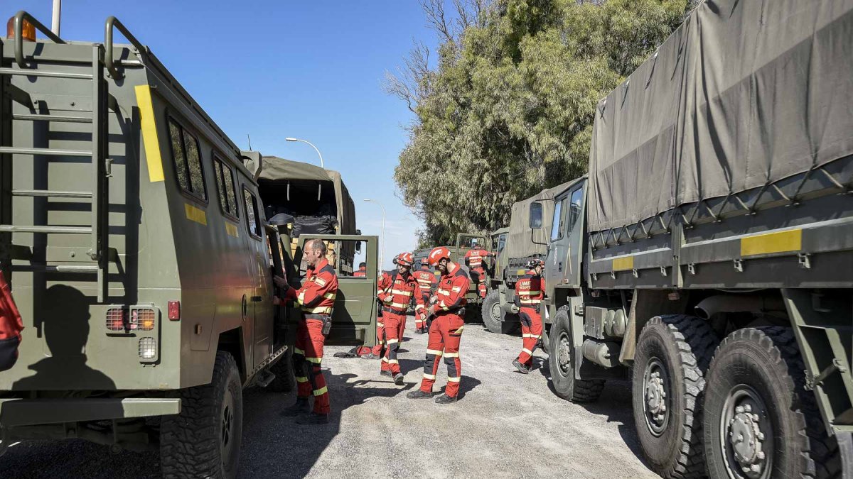 Simulacro de terremoto llevado a cabo en Adra.
