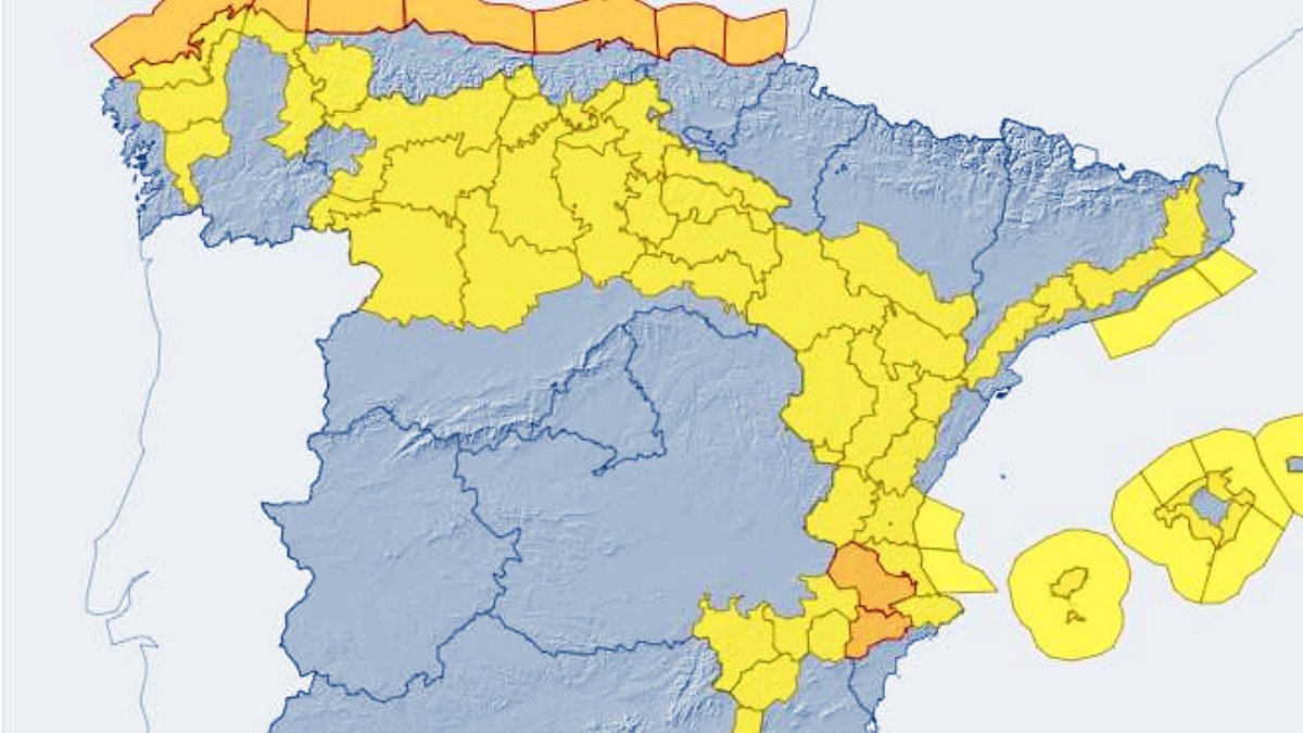 Mapa con las alertas de este jueves.