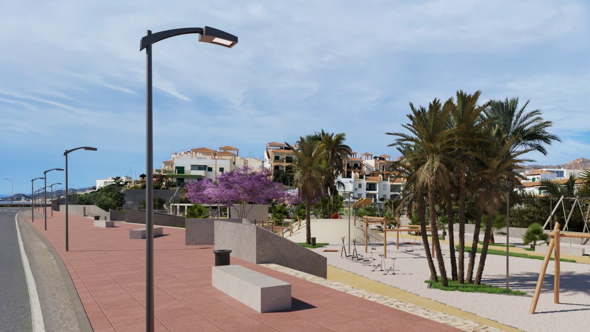 Aspecto de parte del parque una vez finalizado en una recreación digital.