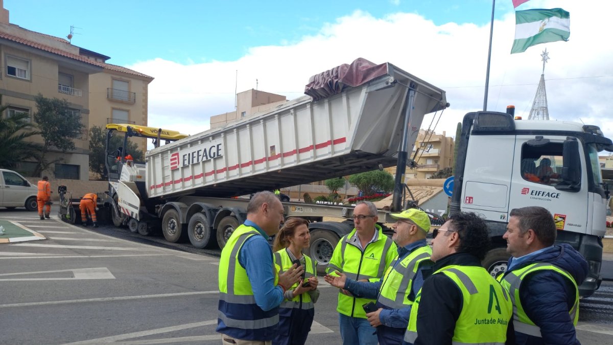 Imagen de las obras realizadas en la carretera A-332 de Cuevas del Almanzora.