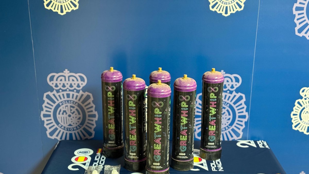 Gas de la risa incautado por la Policía Nacional en Almería.