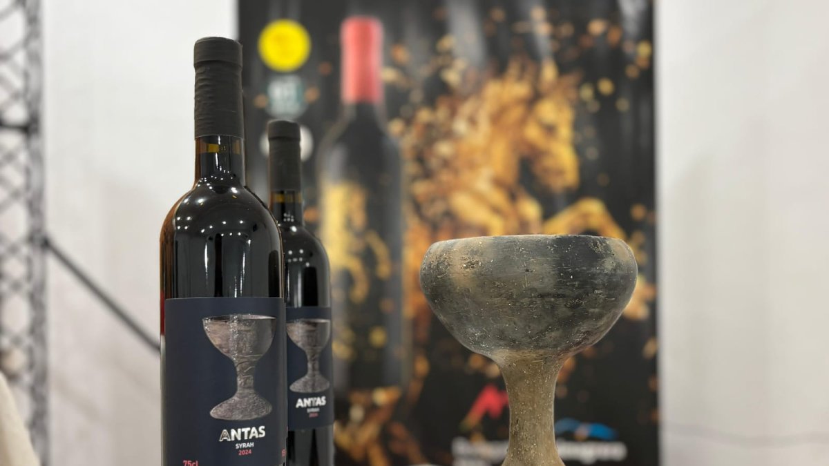 Botella del Vino Antas durante su presentación oficial.