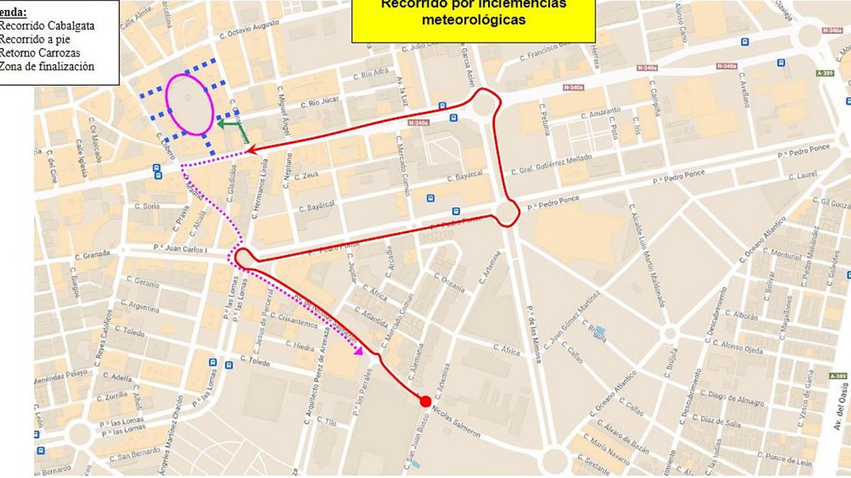Nuevo recorrido de la Cabalgata de El Ejido.