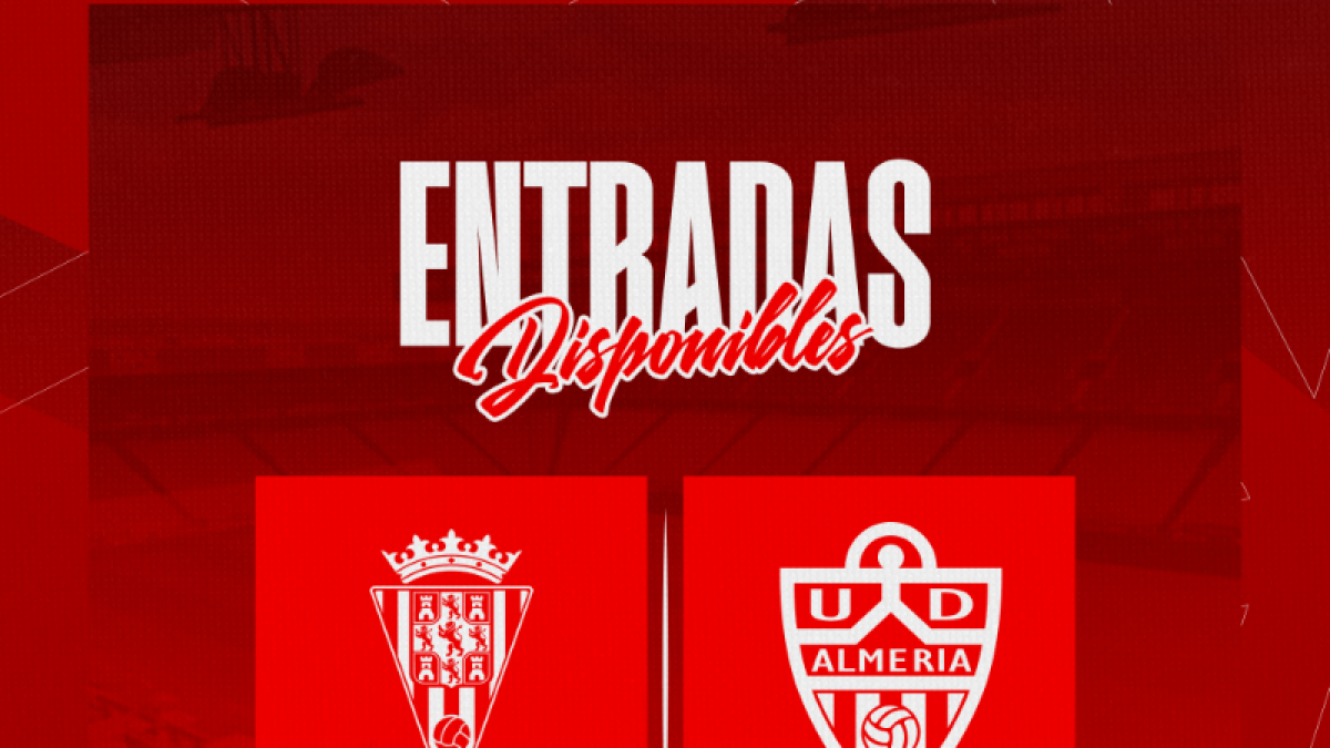 Cartel informador de las entradas para el Córdoba-Almería.