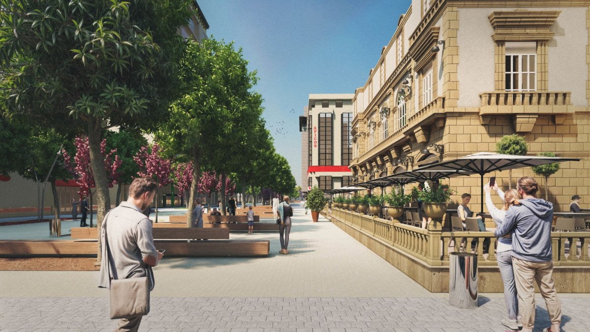 Recreación del proyecto que peatonalizará el Paseo de Almería.
