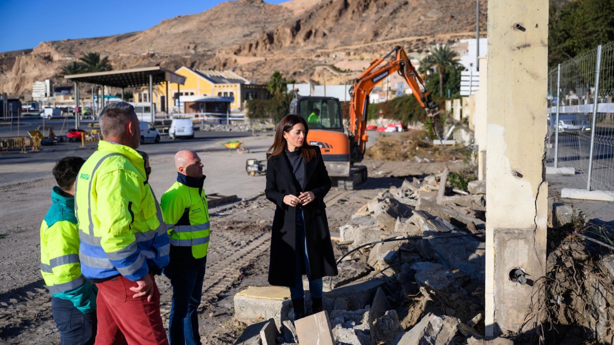 La presidenta de la APA, Rosario Soto, visita las obras del acceso directo de la N-340.