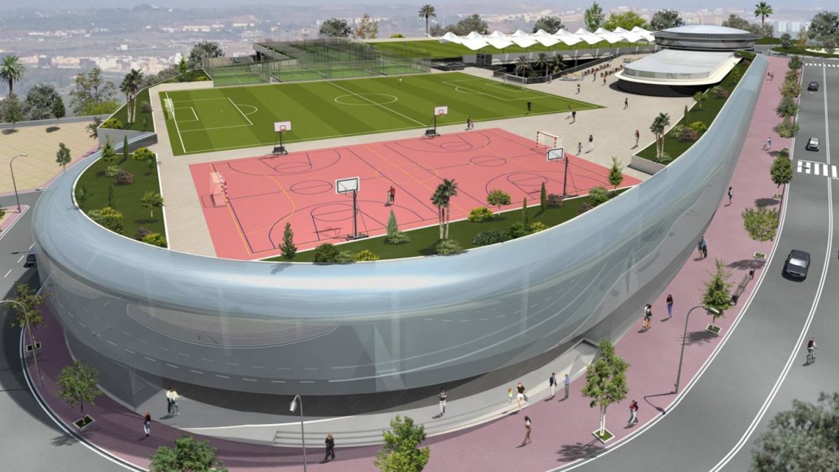 El proyecto de la Ciudad Deportiva en los terrenos del Juan Rojas que no pudo hacerse realidad por la crisis económica.