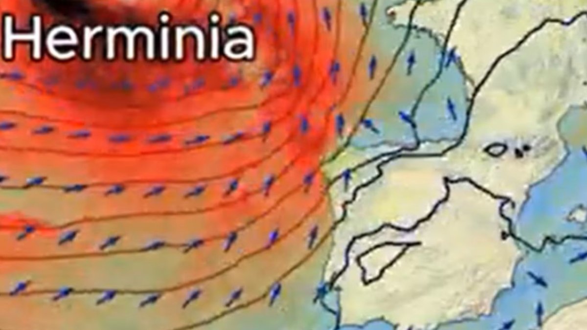 La borrasca Herminia en España. FOTO: AEMET
