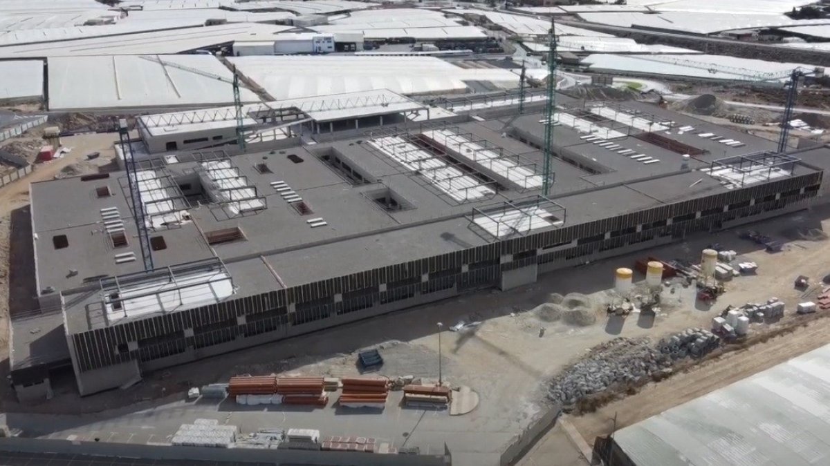 Obras del Hospital d e Roquetas de Mar en noviembre de 2023.