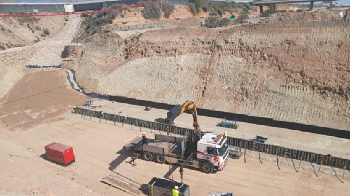 Trabajos actualmente en marcha en la Autovía A7 a la altura de Balanegra.