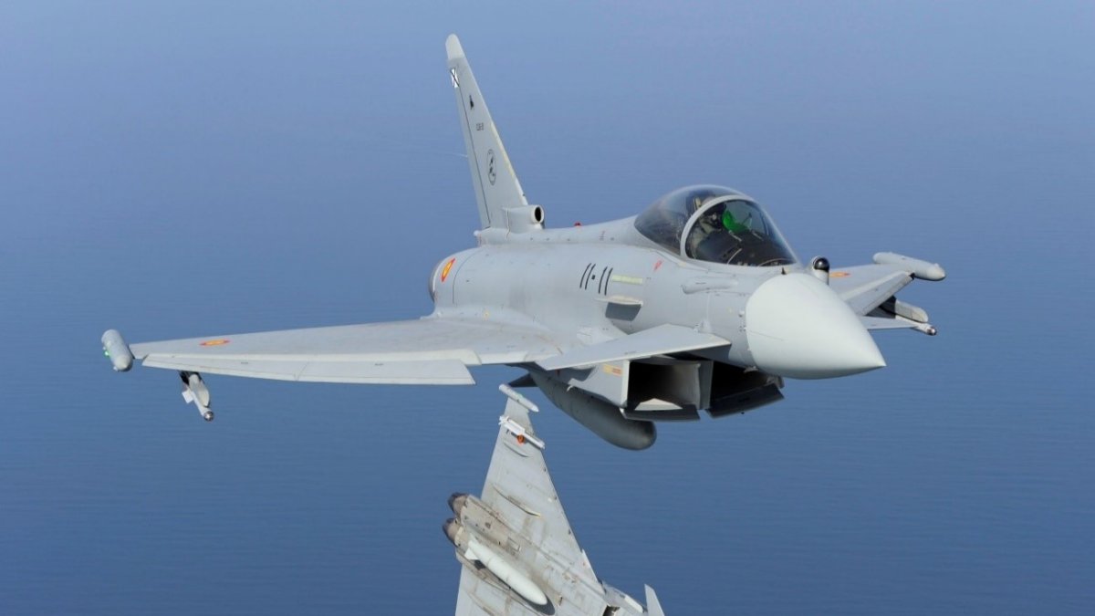 Eurofighters del Ala 11 en vuelo.
