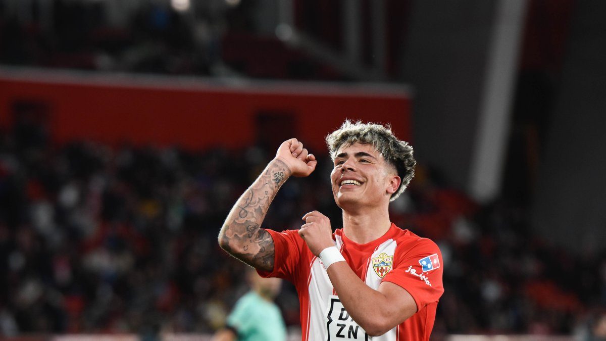 El catalán celebra su gol al Real Zaragoza en el partido de la 31ª jornada.