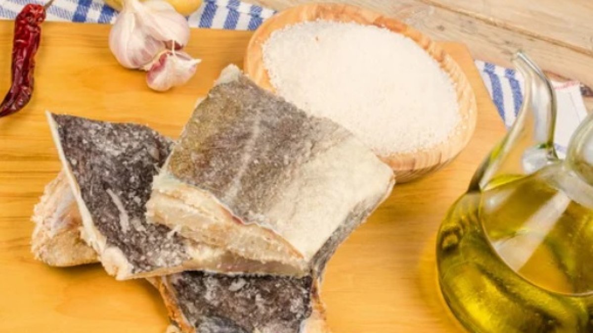 Bacalao seco desalado.