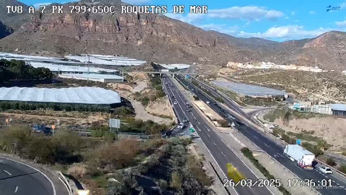 Tramo de la A-7 donde han tenido lugar las retenciones.