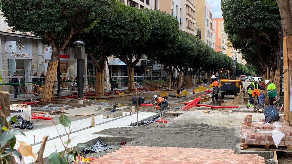 Obras de la primera fase del Paseo de Almería