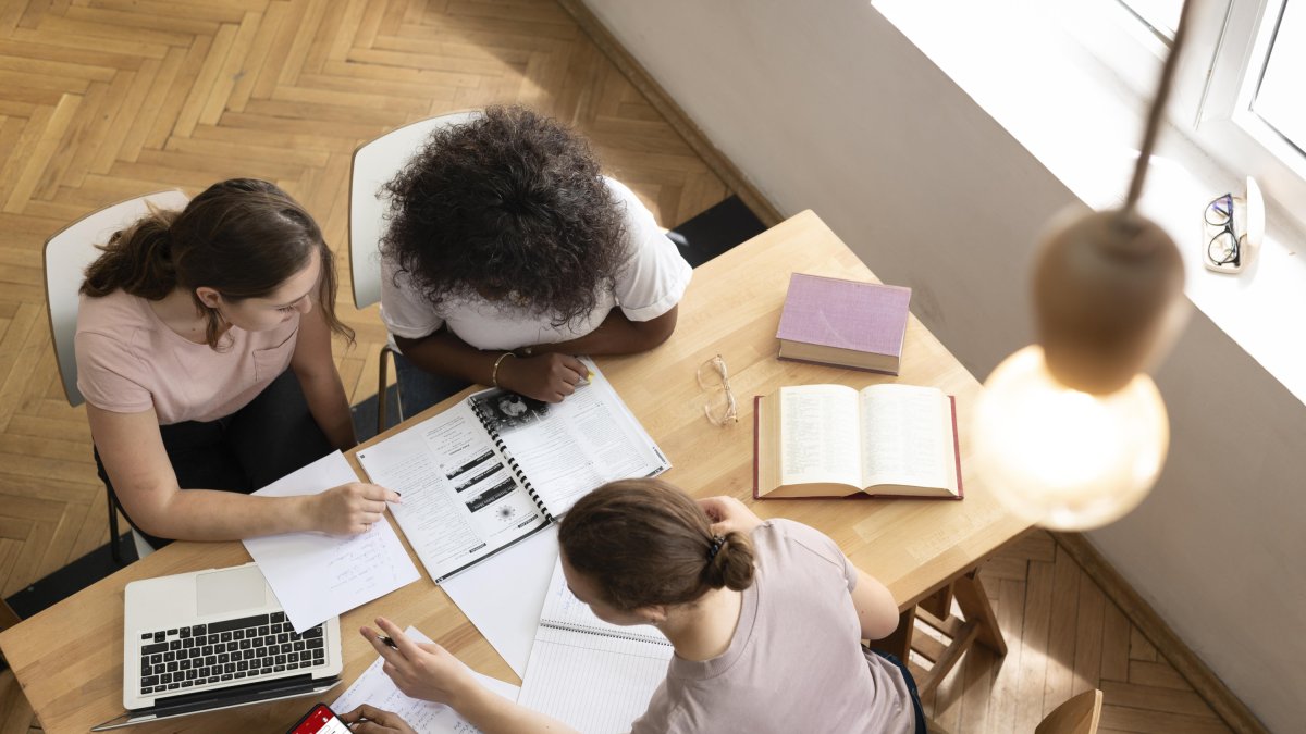 Un grupo de jóvenes estudiantes.