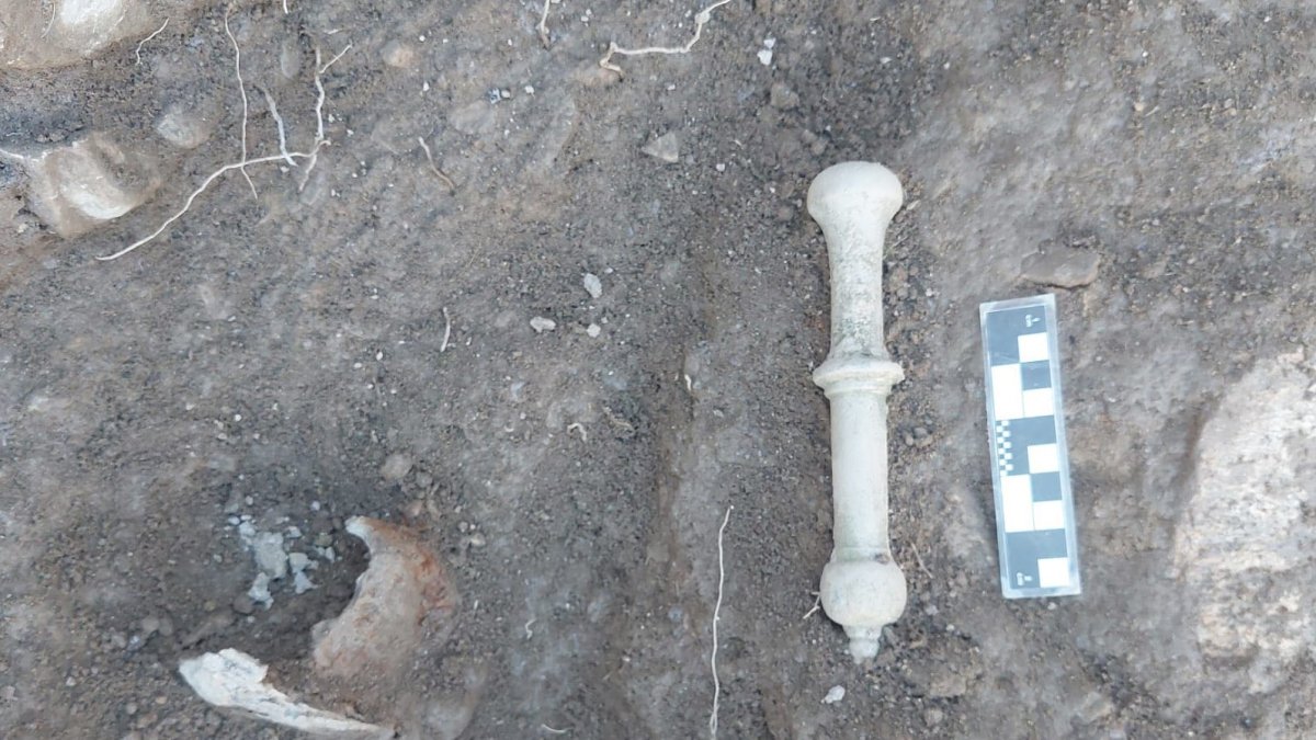 Maza encontrada en el yacimiento arqueológico de Macael Viejo
