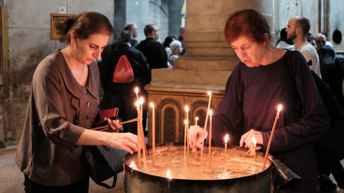 Imagen de archivo del interior de la Basílica del Santo Sepulcro, en Jerusalén.