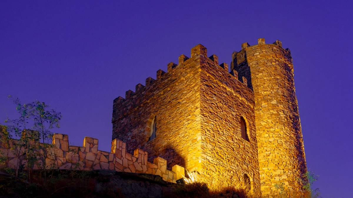 Imagen nocturna del castillo.
