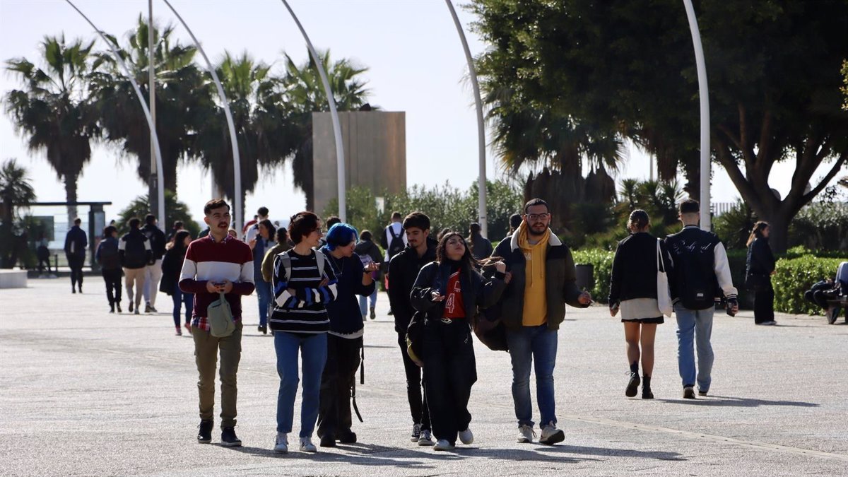 Imagen de un grupo de alumnos universitarios en la UAL.