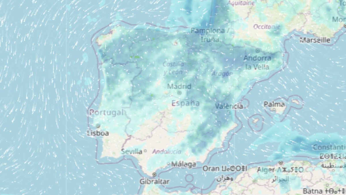 Mapa de lluvias y nieve en España