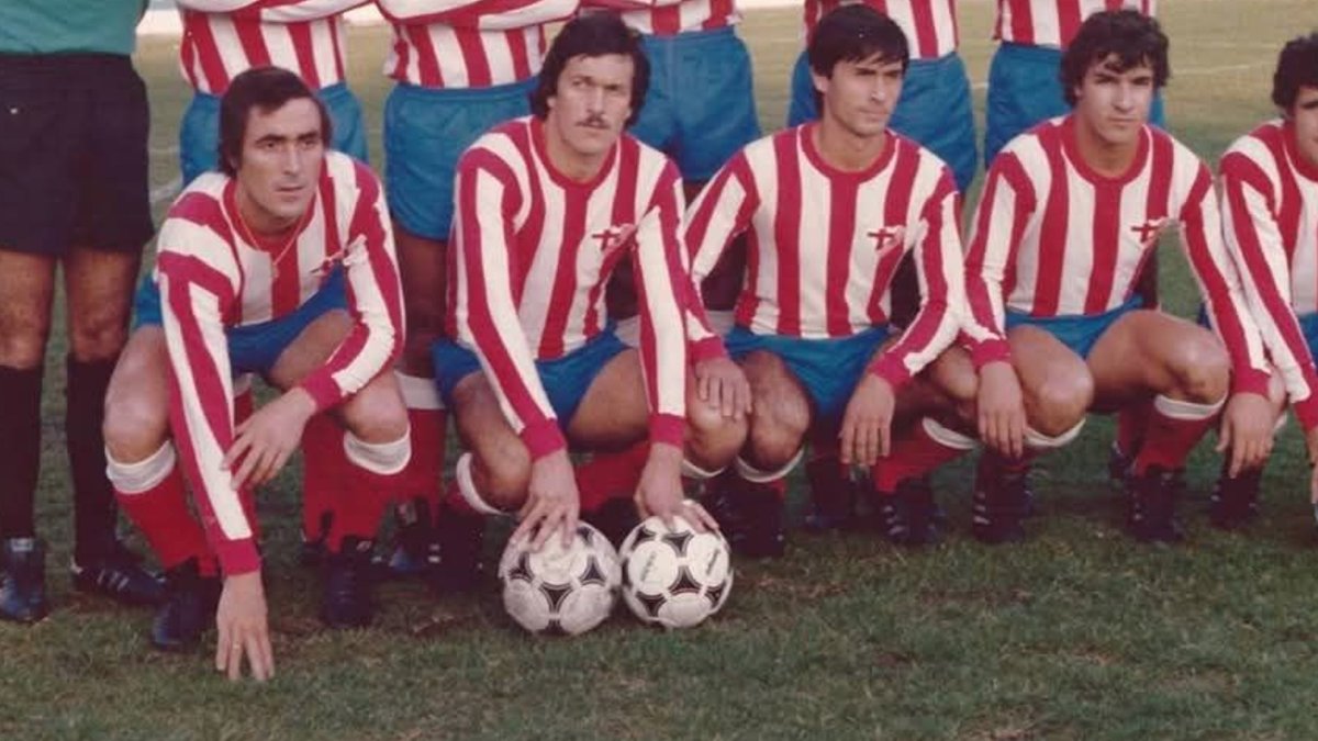 Serrán, el primero de izquierda a derecha con Rolón, Pérez Contreras, Camacho y Murúa.