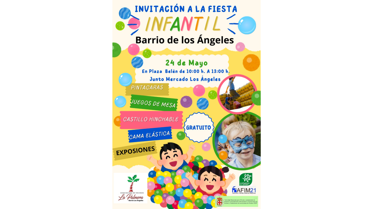Cartel de la fiesta infantil en Los Ángeles