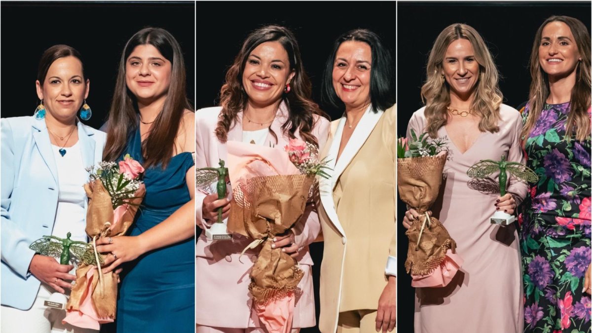 Tres de las nueve mujeres que fueron premiadas en los Premios Ella 2025.