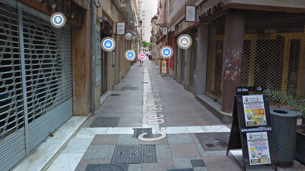 Imagen de la calle de las Tiendas en diciembre de 2018, según Google Street View