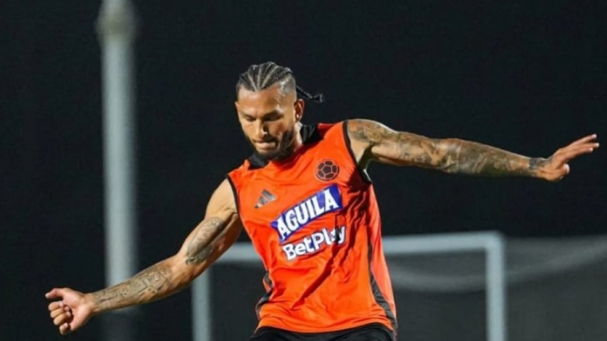 Luis Suárez entrenando en Barranquilla con la Selección de Colombia.