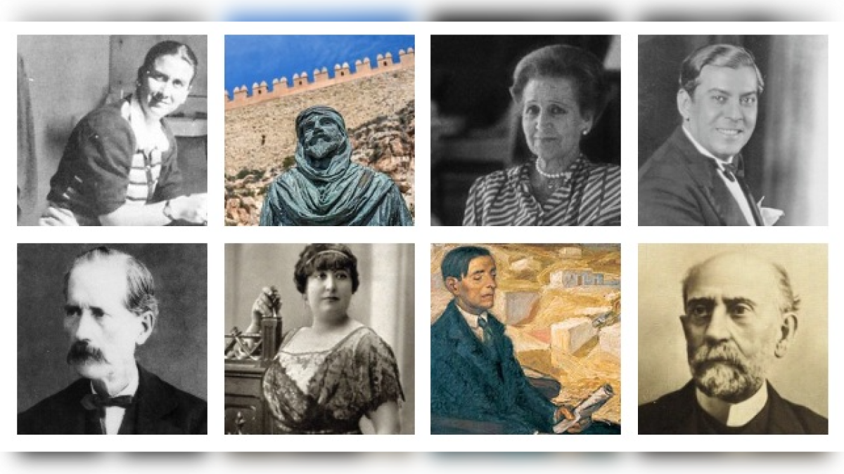 Diferentes rostros de los personajes con los que se han bautizado los edificios y plazas de Almería.