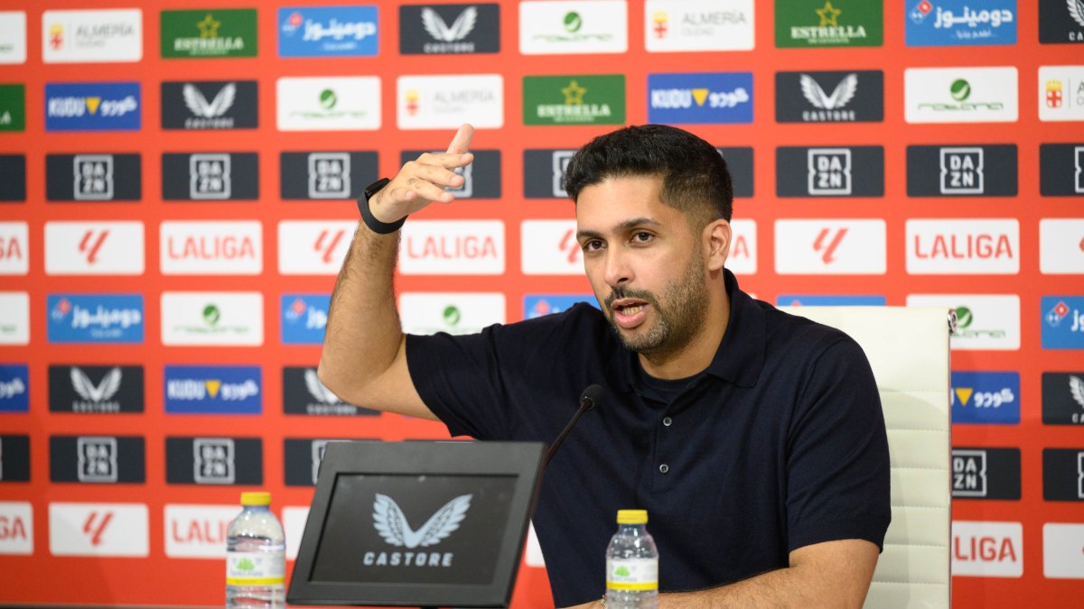 Mohammed Al-Khereiji en un momento de la rueda de prensa del jueves por la tarde.