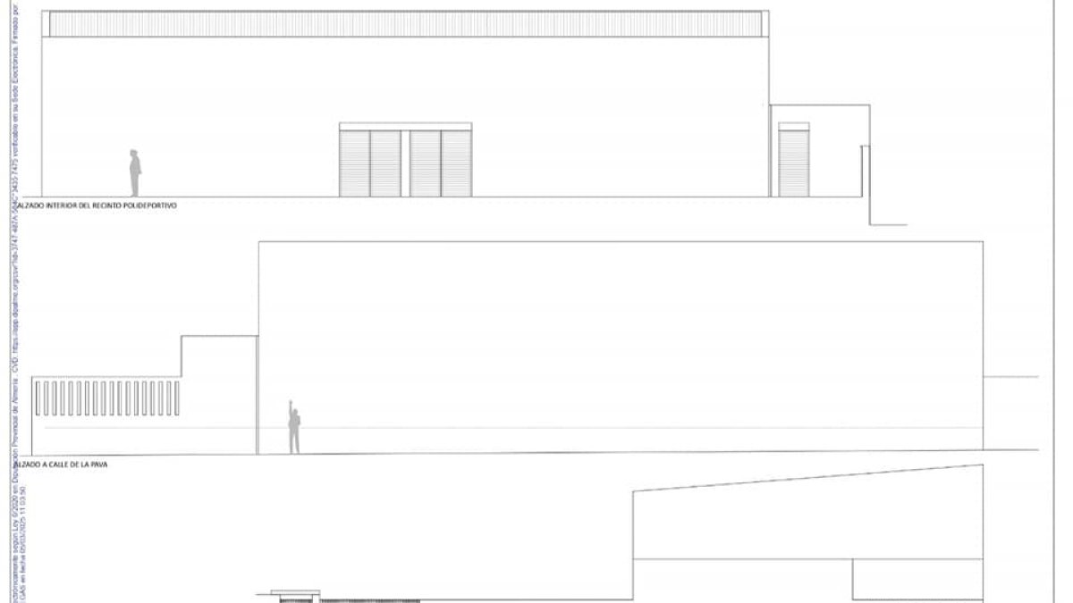Plano del nuevo edificio polivalente de Purchena.
