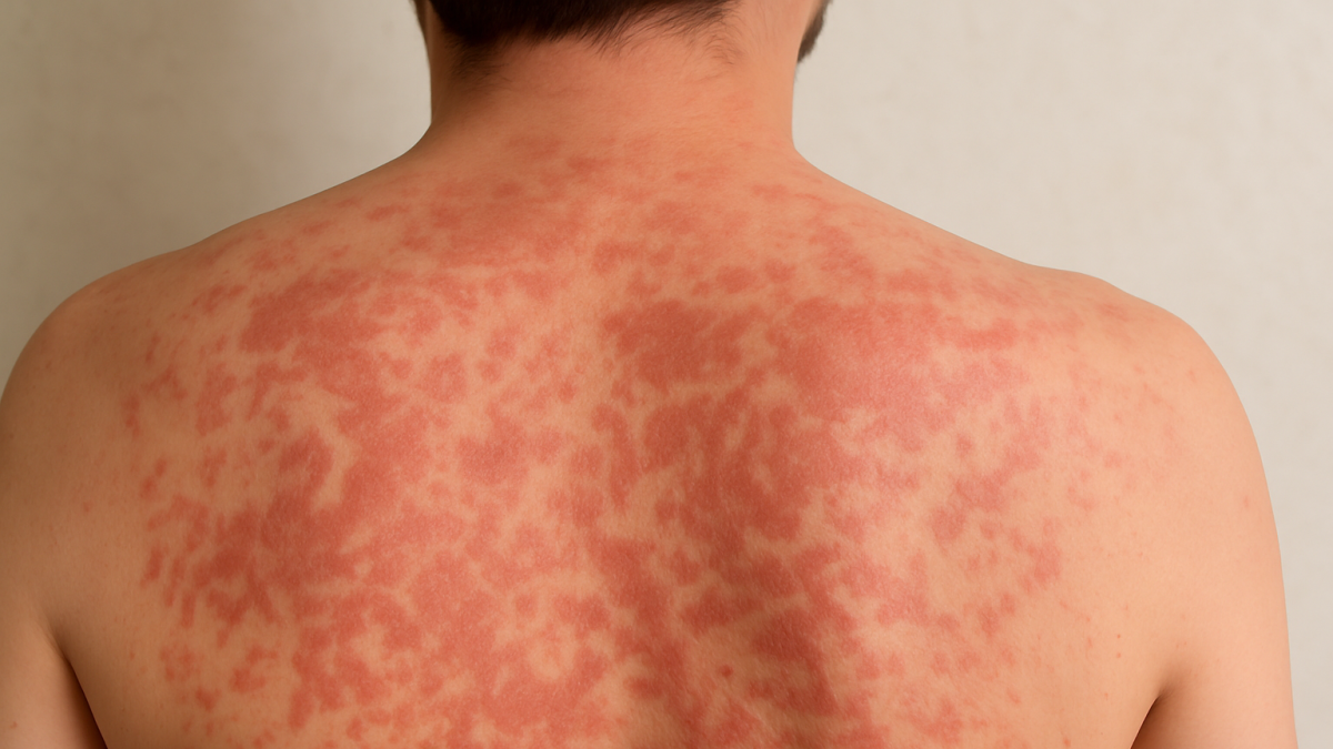 Un paciente con pitiriasis versicolor.