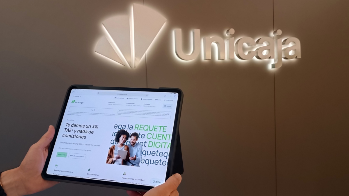 La nueva cuenta online de Unicaja ofrece ventajas como la devolución del 1% de los principales recibos domiciliados