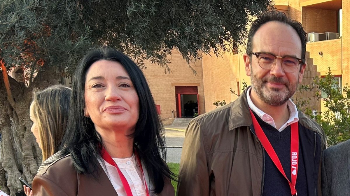 Anabel Mateos y Antonio Hernando, en el pasado Congreso Federal del PSOE en Sevilla.