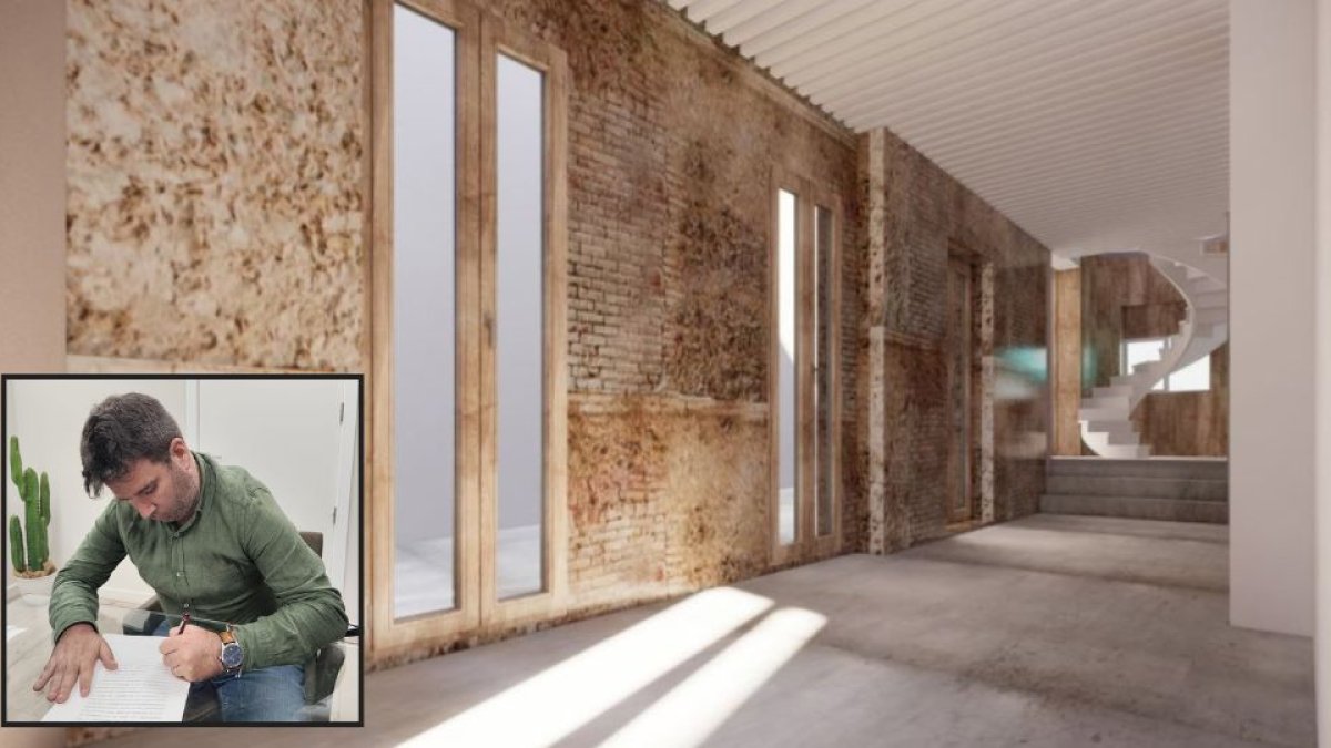 Así quedará la casa de hermandad de la Soledad; abajo, firma del hermano mayor, Fernando Batlles.