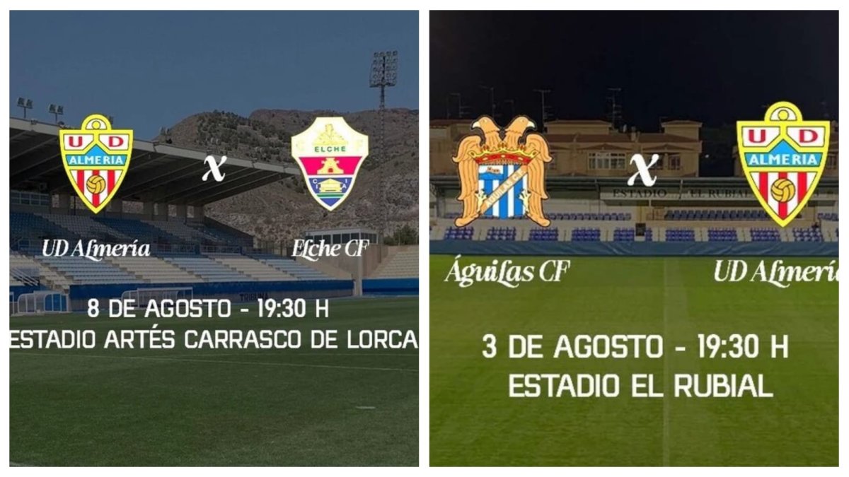 El Elche y el Águilas, rivales del Almería en pretemporada.