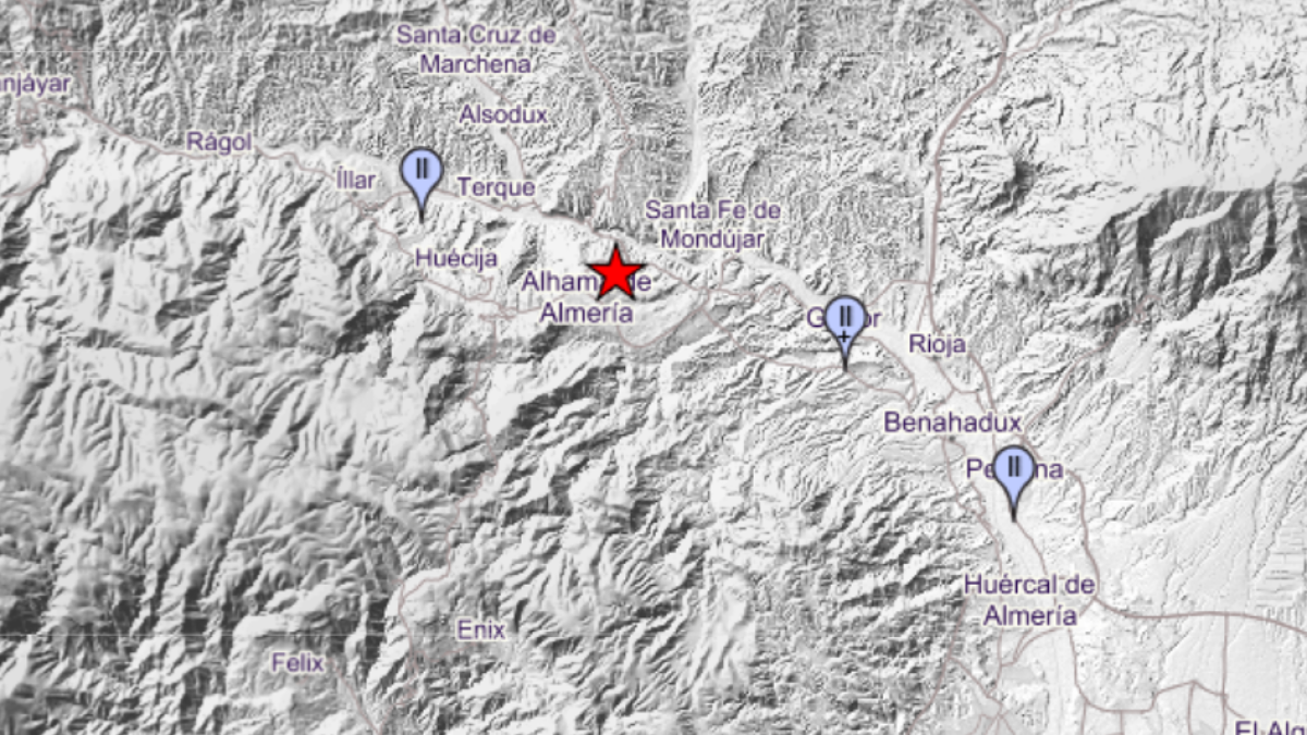 Imagen del IGN del terremoto en Alhama.