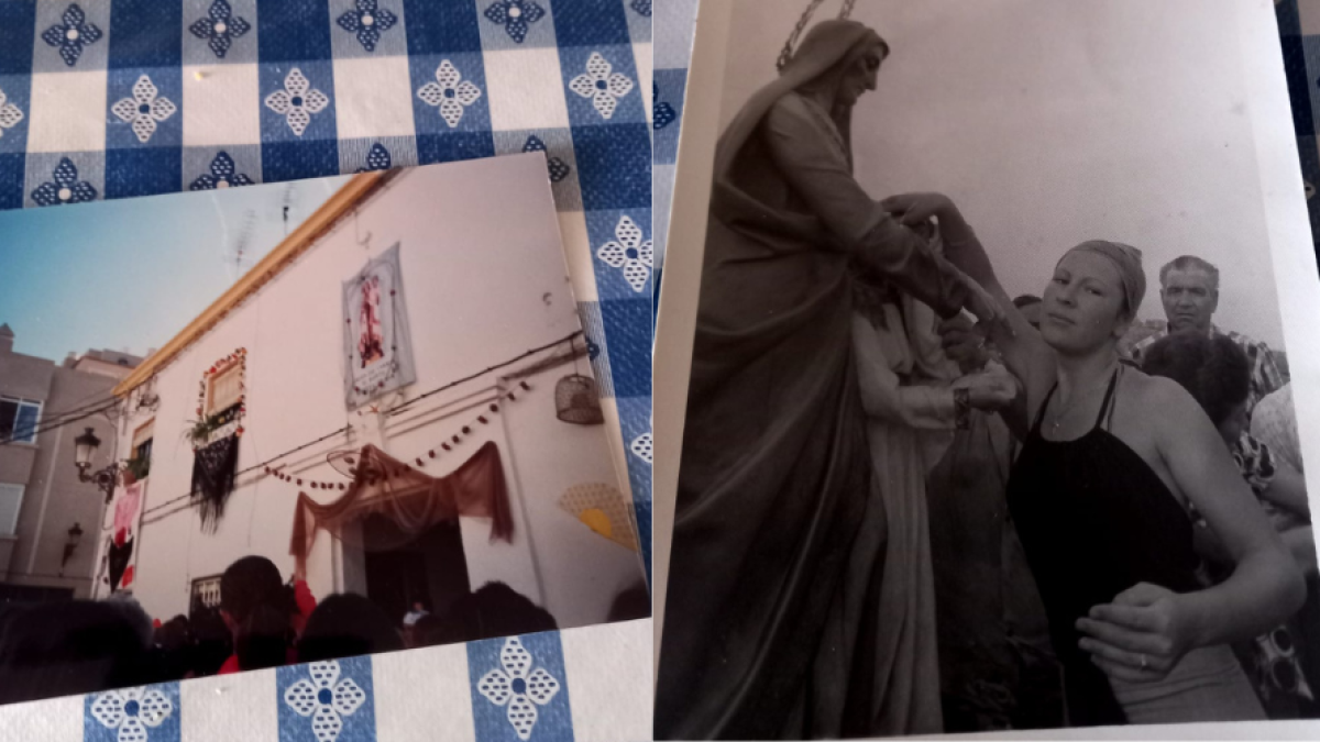 Collage de recuerdos de Elisa Fuentes de las fiestas de Santa Ana.
