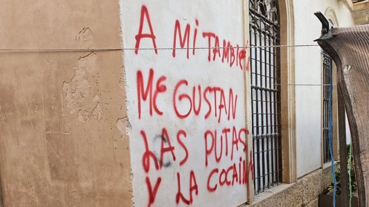 Pintadas en una parte de las 'casas palaciegas' de Vera.