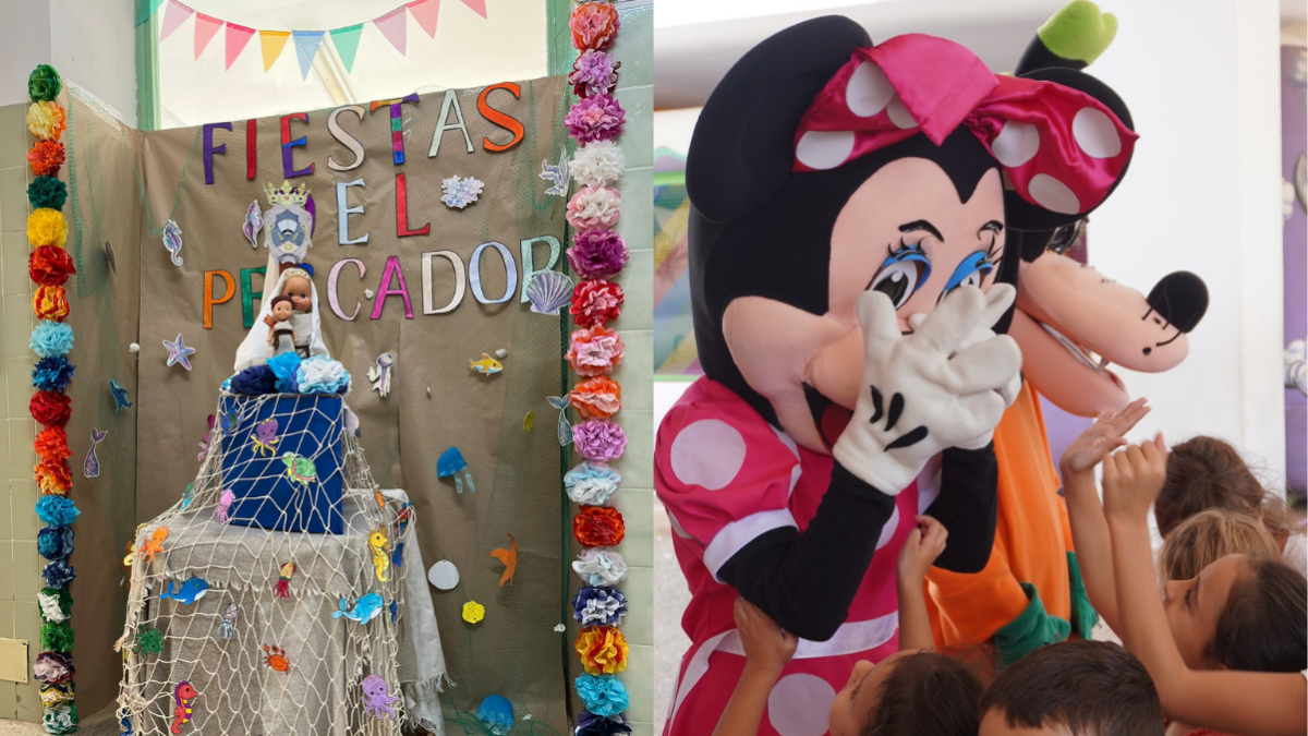 Virgen del Carmen elaborada por los niños de la Escuela de Verano 2025 y otros juegos