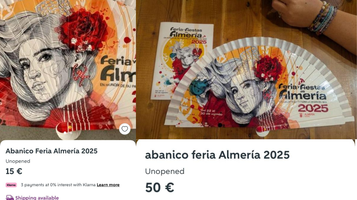 Los abanicos de la Feria de Almería 2025, ya en venta en Wallapop.