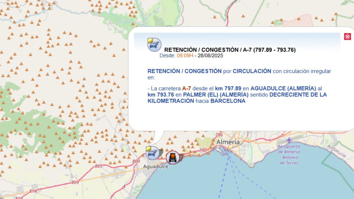 Información de la DGT sobre el suceso