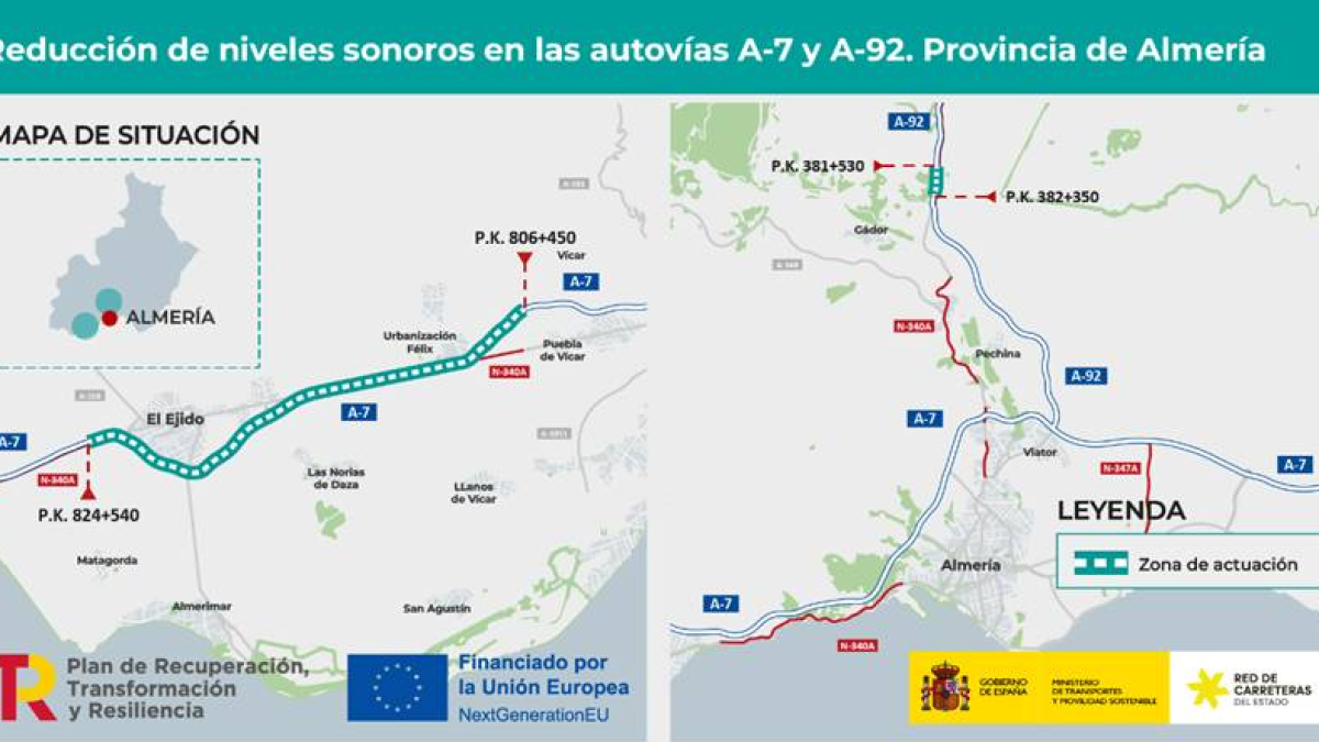 Obras previstas en las carreteras de la provincia de Almería.