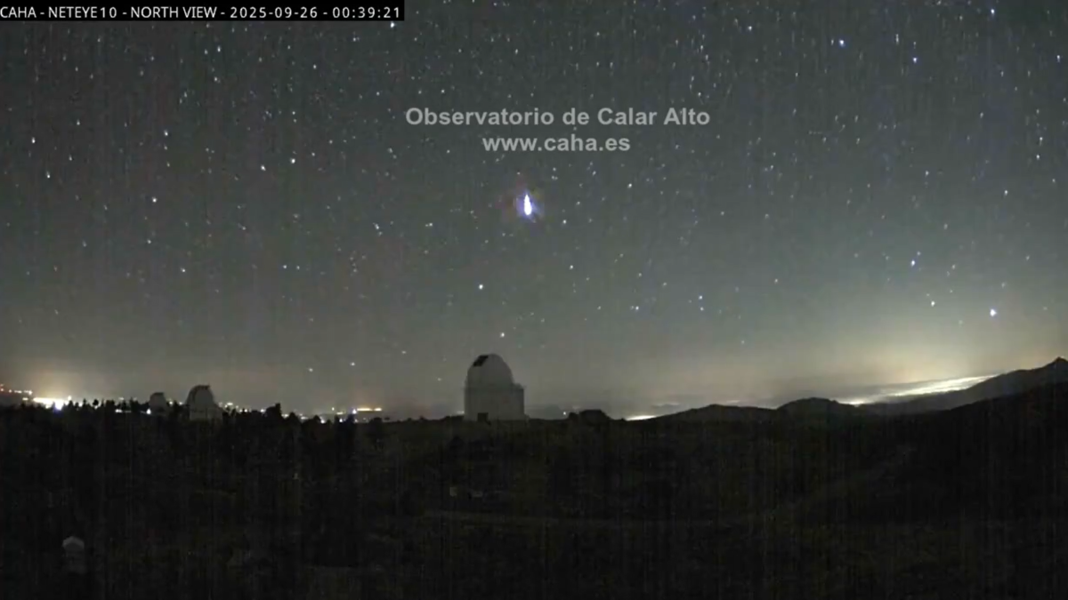 Bólido de fuego avistado por el Observatorio Calar Alto el 26 de septiembre