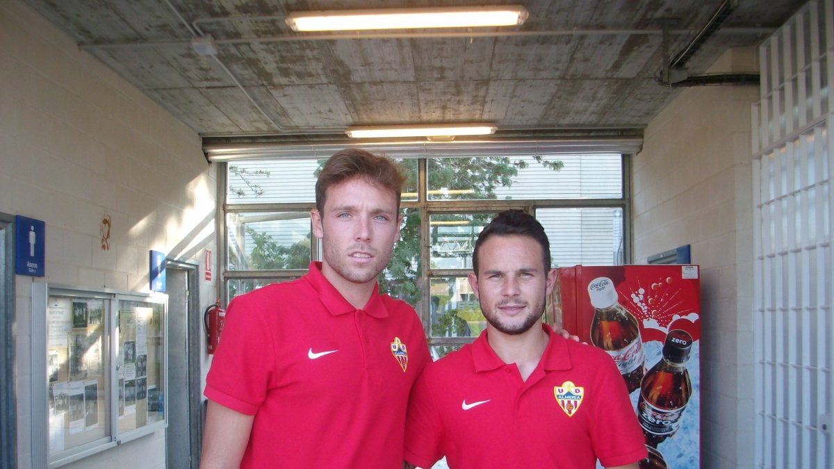 José Ángel Jurado con Iván Sánchez en sus buenos tiempos en el Almería.