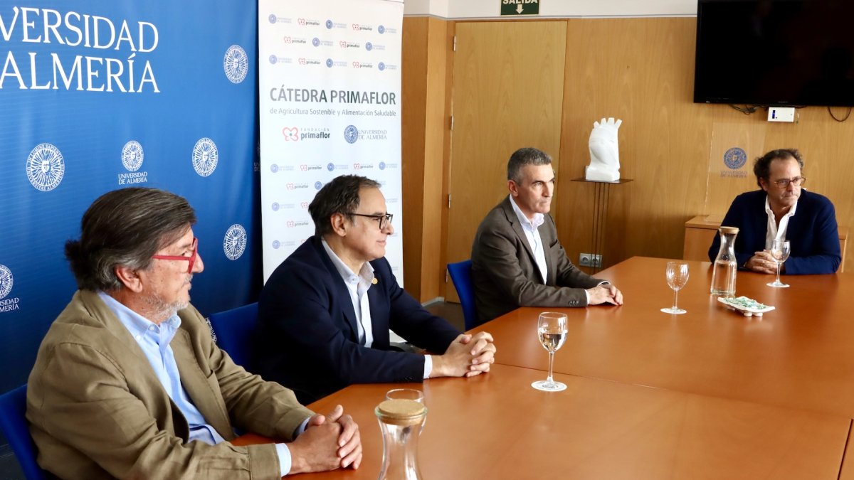 Un momento de la reunión con la Cátedra Primaflor en el Rectorado.