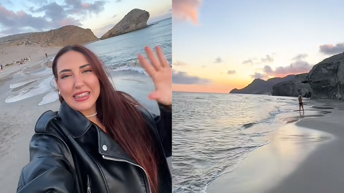 La influencer Jenni Alcolado, en su visita a Almería.